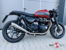 HATTECH Auspuff - GUNBALL OYK  - Euro 4 - Schalldämpfer mit Anbauteilen für TRIUMPH Speed Twin / Thruxton 1200 / R / RS  auf original Krümmer - EU-Typgenehmigung