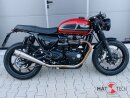 HATTECH Auspuff - GUNBALL OYK  - Euro 4 - Schalldämpfer mit Anbauteilen für TRIUMPH Speed Twin / Thruxton 1200 / R / RS  auf original Krümmer - EU-Typgenehmigung