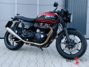 HATTECH Auspuff - GUNBALL OYK  - Euro 4 - Schalldämpfer mit Anbauteilen für TRIUMPH Speed Twin / Thruxton 1200 / R / RS  auf original Krümmer - EU-Typgenehmigung