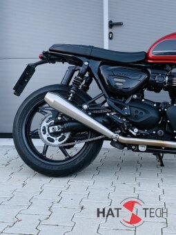 HATTECH Auspuff - GUNBALL 60  - Euro 4 - Schalldämpfer mit Anbauteilen für TRIUMPH Speed Twin / Thruxton 1200 / R / RS auf original Krümmer - EU-Typgenehmigung