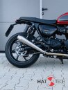 HATTECH Auspuff - GUNBALL 60  - Euro 4 - Schalldämpfer mit Anbauteilen für TRIUMPH Speed Twin / Thruxton 1200 / R / RS auf original Krümmer - EU-Typgenehmigung