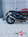 HATTECH Auspuff - GUNBALL 60  - Euro 4 - Schalldämpfer mit Anbauteilen für TRIUMPH Speed Twin / Thruxton 1200 / R / RS auf original Krümmer - EU-Typgenehmigung