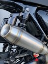 HATTECH Auspuff - RENNSTALL MOTO - OYK75 High  - Euro 4 - Schalldämpfer mit Anbauteilen für TRIUMPH Speed Twin / Thruxton 1200 / R / RS auf original Krümmer - EU-Typgenehmigung