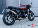 HATTECH Auspuff - RENNSTALL MOTO - OYK75 High  - Euro 4 - Schalldämpfer mit Anbauteilen für TRIUMPH Speed Twin / Thruxton 1200 / R / RS auf original Krümmer - EU-Typgenehmigung