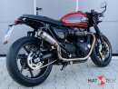 HATTECH Auspuff - RENNSTALL MOTO - OYK75 High  - Euro 4 - Schalldämpfer mit Anbauteilen für TRIUMPH Speed Twin / Thruxton 1200 / R / RS auf original Krümmer - EU-Typgenehmigung