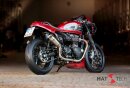 HATTECH Auspuff - RENNSTALL MOTO - OYK75 High  - Euro 4 - Schalldämpfer mit Anbauteilen für TRIUMPH Speed Twin / Thruxton 1200 / R / RS auf original Krümmer - EU-Typgenehmigung