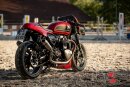 HATTECH Auspuff - RENNSTALL MOTO - OYK75 High  - Euro 4 - Schalldämpfer mit Anbauteilen für TRIUMPH Speed Twin / Thruxton 1200 / R / RS auf original Krümmer - EU-Typgenehmigung